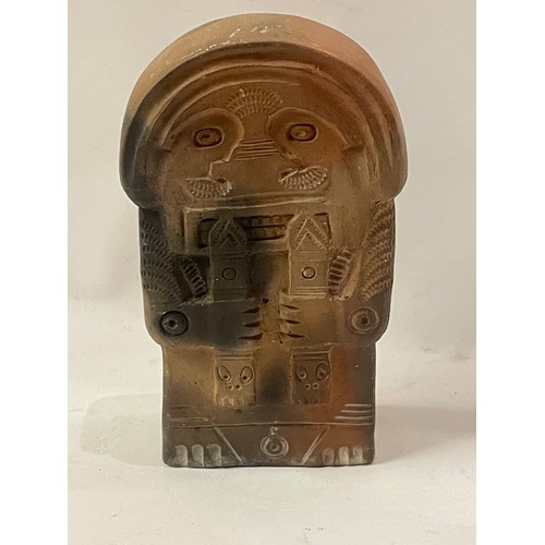 30 - Aztec Figure In Terracotta. 14 x . 8 cms