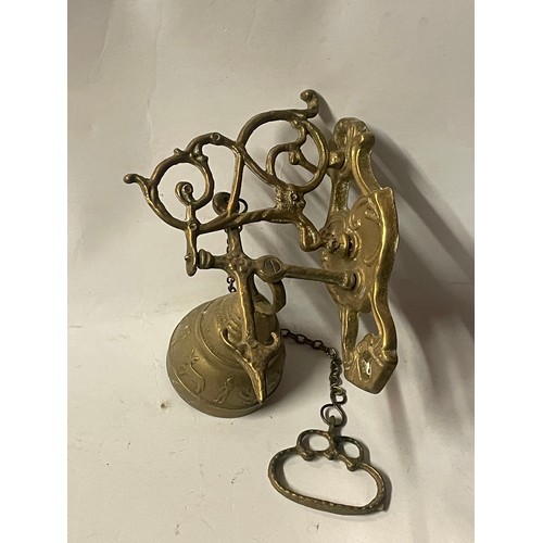 32 - Brass Monastery Style Wall Mounting Bell.