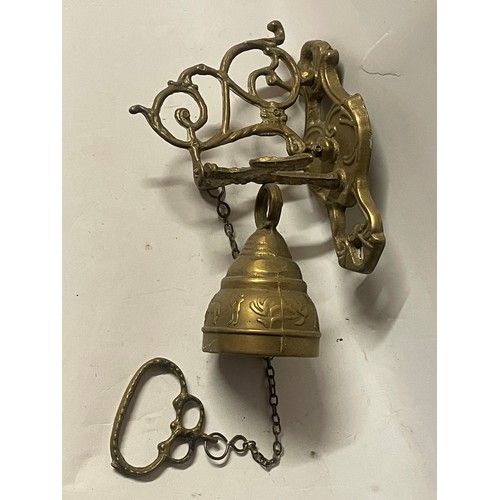 32 - Brass Monastery Style Wall Mounting Bell.