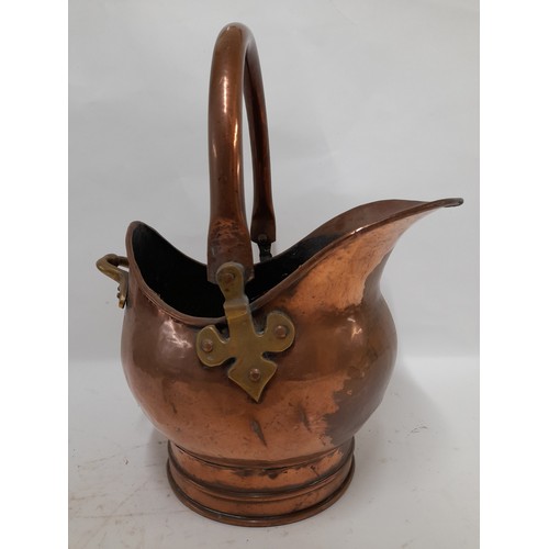 38 - Brass and Copper coal Scuttle, 36cm x 28cm