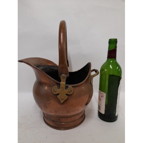 38 - Brass and Copper coal Scuttle, 36cm x 28cm