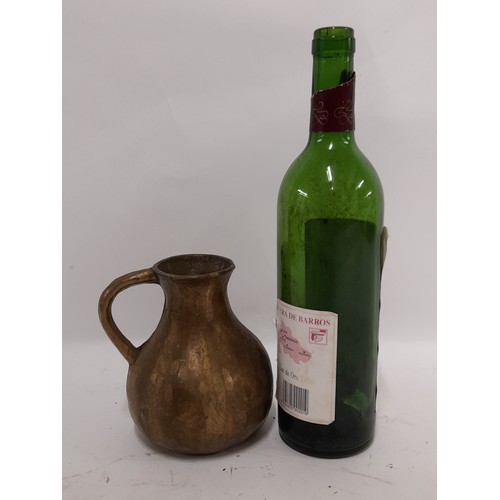 40 - Heavy Brass Jug, 13cm high x 12cm diameter