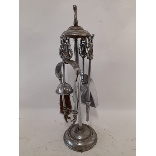 65 - Chrome Mid Century Companion set, 41cm high