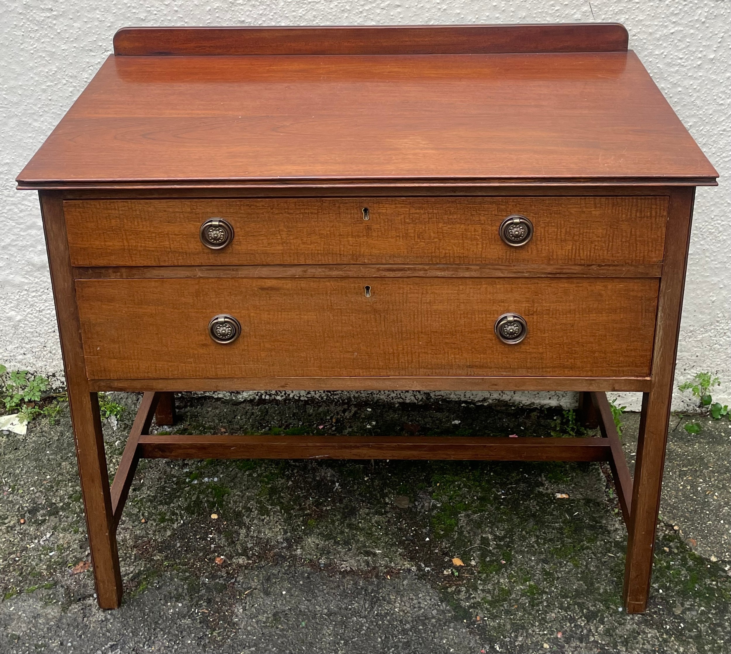 Mahogany Two Drawer Hall Chest. 91 x 51 x 81 cms
