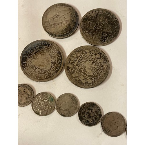 239 - Leather Pouch Of Thirteen Antique Coins To Include 1880 , 1893  Half Crown 1908 two Shillings, Sixpe... 