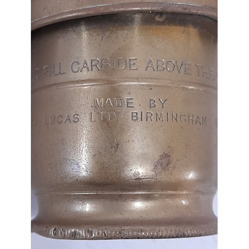 13 - Antique Lucas Cycle Carbide Lamp, 15cm high