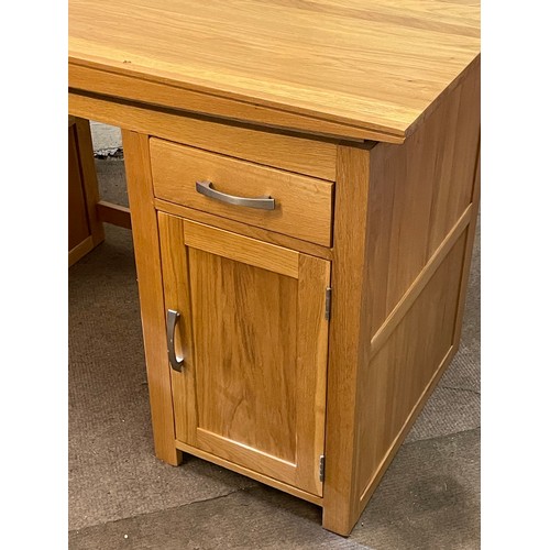 2 - Solid Oak Pedestal  Desk  140 x 60 x 79 cms