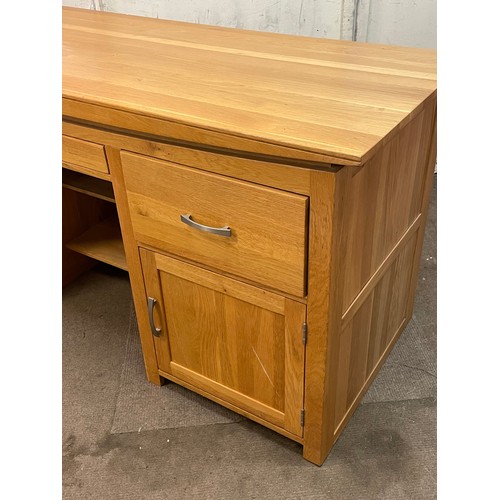 3 - Similar To Previous Lot Solid Oak Pedestal  Desk. 150 x 66 x 84 cms