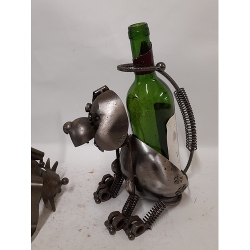 36 - 2 x Novelty metal bottle holders