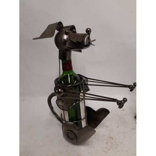 36 - 2 x Novelty metal bottle holders