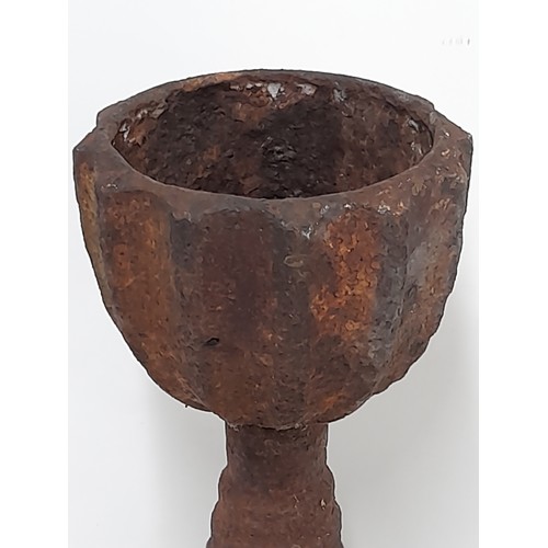 37 - Cast Iron Font/Urn, 41cm high