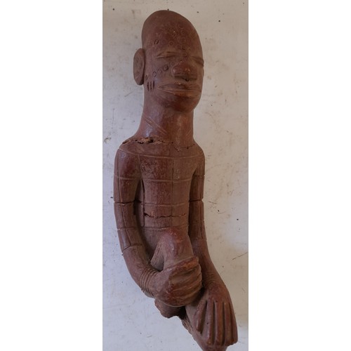 57 - Tribal, Fired Clay Figure, 27cm long