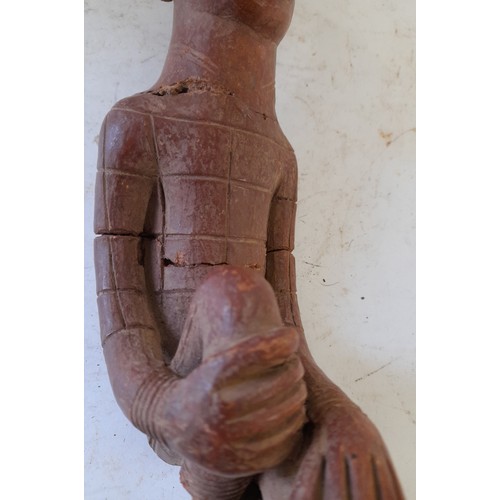 57 - Tribal, Fired Clay Figure, 27cm long