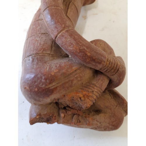 57 - Tribal, Fired Clay Figure, 27cm long