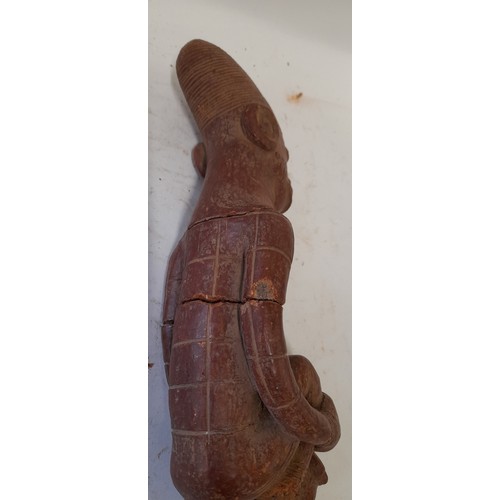 57 - Tribal, Fired Clay Figure, 27cm long