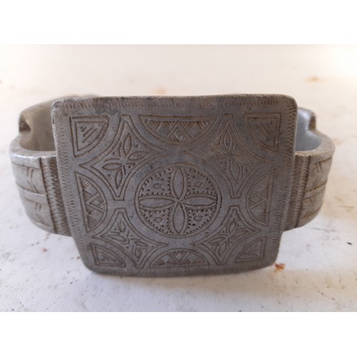 61 - Metal TOMA Mask 16cm x 9.5cm and a Tribal Bracelet, 10cm wide