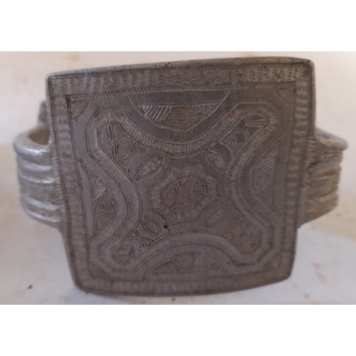 62 - 2 x Tribal Metal Bracelets 10cm wide