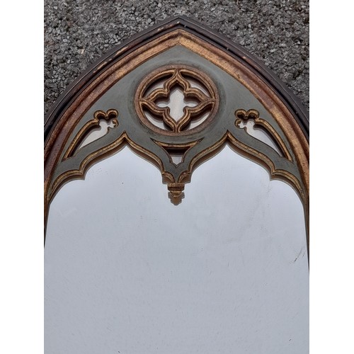 31 - Vintage Gothic Style Arch Mirror, 95cm x 49cm