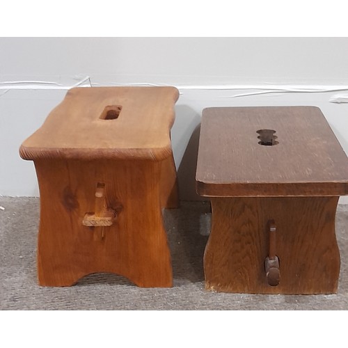 33 - 2 x Vintage Stools, Tallest 39cm long x 19cm deep x 22cm high