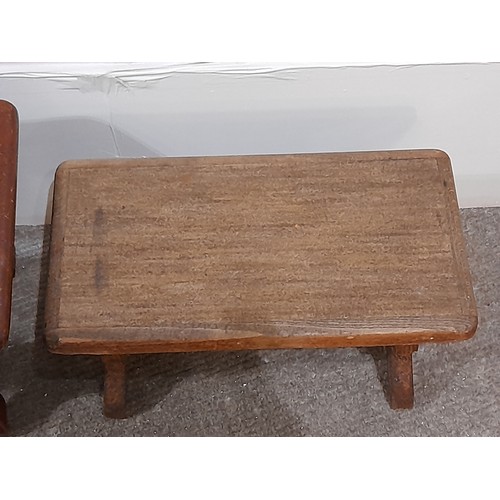 34 - 2 x Vintage Stools, Largest 42cm long x 25cm deep x 22cm high