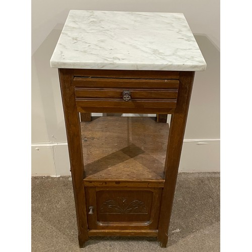 11 - French Marble Top Nightstand. 86 x 40 x 40 cms