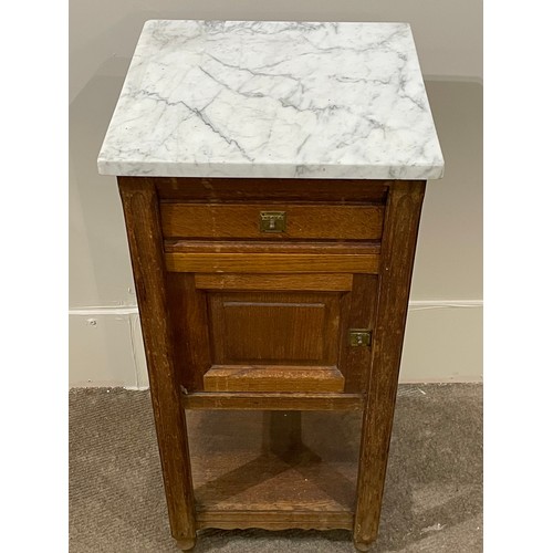 12 - Similar To Previous Lot French Marble Top Nightstand. 81 x 38 x 38 cms