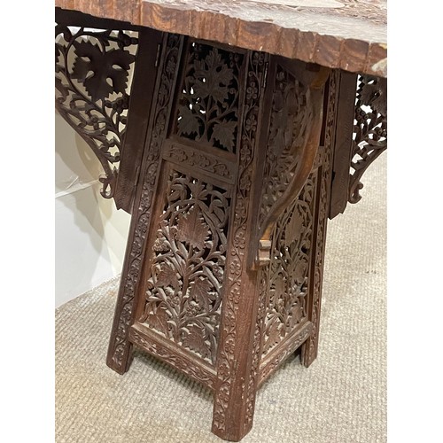 15 - Anglo Indian Carved Table 47 x 47 x 42 cms