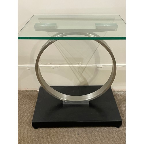 17 - Modern Italian Glass Lamp Table.52 x 40 x 57 cms