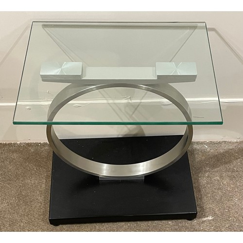 17 - Modern Italian Glass Lamp Table.52 x 40 x 57 cms