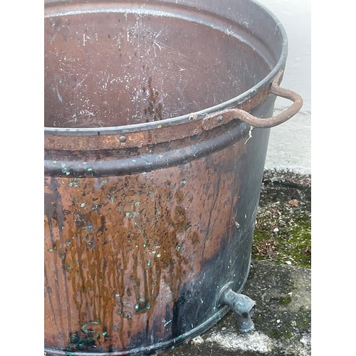 39 - Large Antique French Copper Bucket. 61 Diameter X 46 cms