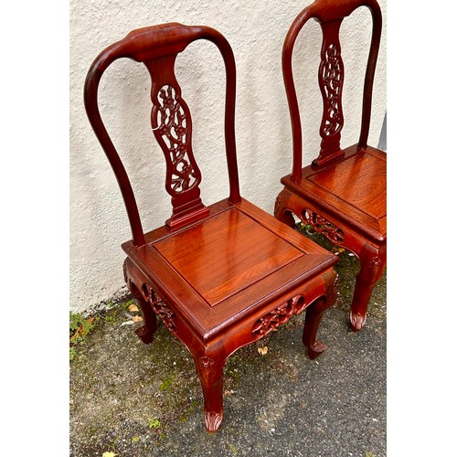 22 - Pair Of Rosewood Chinese Chairs. 97cm x 53cm x 48cm.  (2)