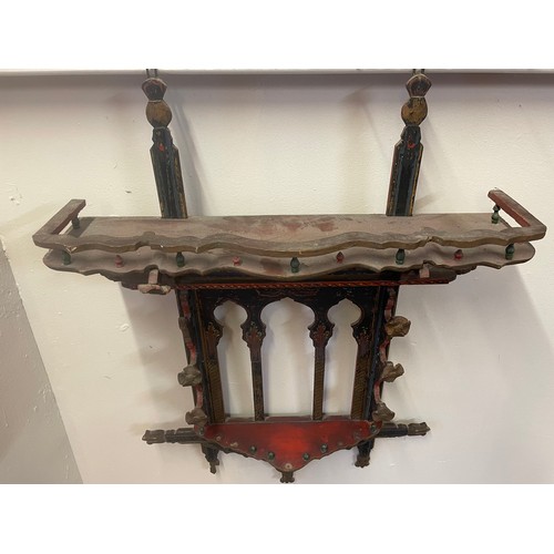 26 - Handmade 19th Century  Wall  Shelf Possibly Hungarian  71 x 20 x 96 cms