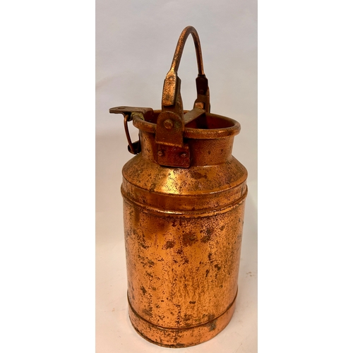 241 - Small Copper Milk Churn With Lock Handle Lid. 27cm x 14cm.