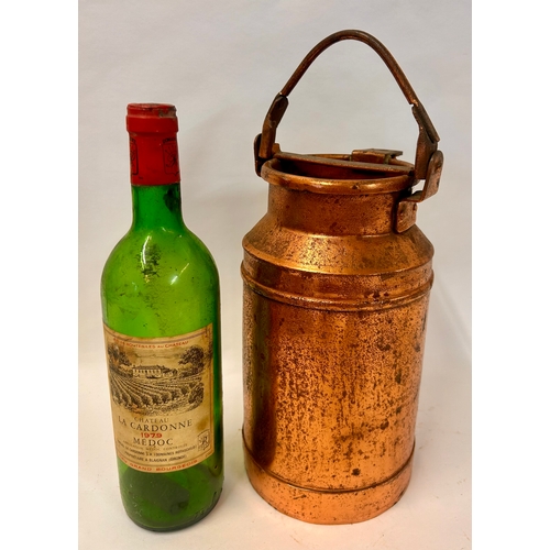 241 - Small Copper Milk Churn With Lock Handle Lid. 27cm x 14cm.