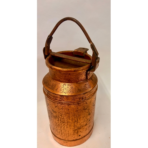 241 - Small Copper Milk Churn With Lock Handle Lid. 27cm x 14cm.