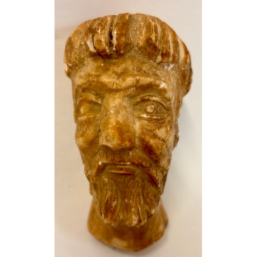 244 - Small Hand Carved Figure Of A Head. 9cm x 7cm.