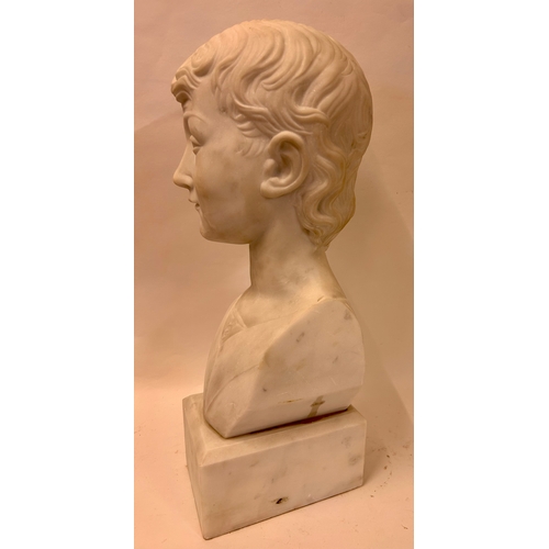 252 - Large Marble Sculpture Of A Female. 50cm x 19cm x 13cm.