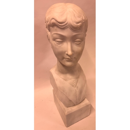 252 - Large Marble Sculpture Of A Female. 50cm x 19cm x 13cm.