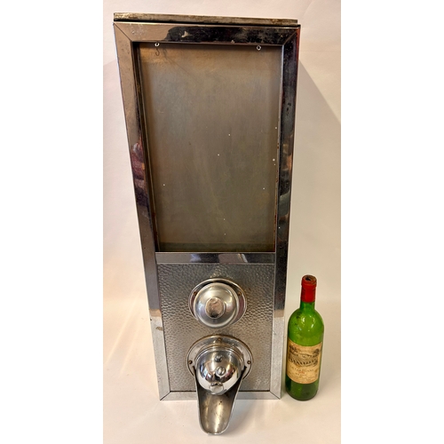 256 - Large Vintage Metal Shop Coffee Container/Dispenser With Scoop. Marked D.B.G.M. 76cm x 26cm x 26cm.