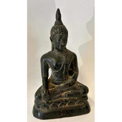 269 - Thai Bronze Figure Of A Buddha. 14cm x 7cm x 5cm.