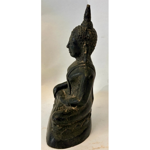 269 - Thai Bronze Figure Of A Buddha. 14cm x 7cm x 5cm.