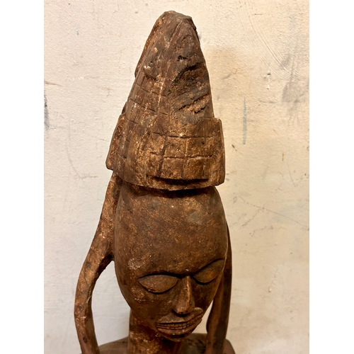 454 - Carved Wood Tribal Art Fertility Figure 86cm x 26cm x 15cm.