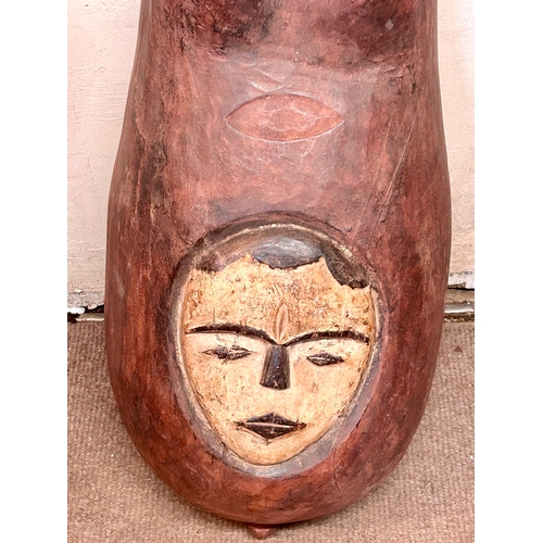 459 - Decorative Carved  Wooden Tribal Belly Mask. 93cm x 38cm x 22cm.