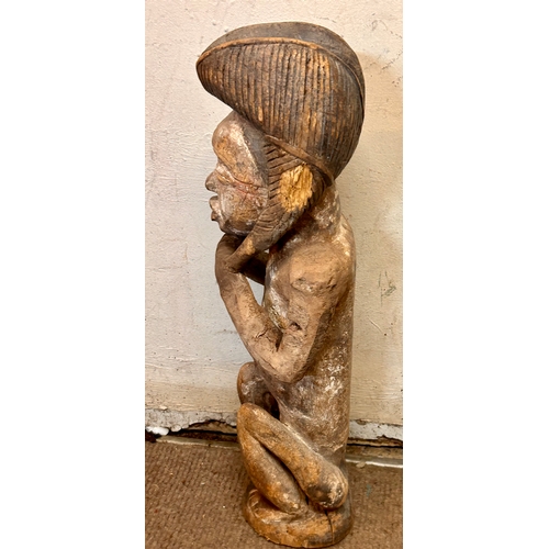 462 - Punu Tribal Carved Wood Figure 59cm x 18cm x 10cm.