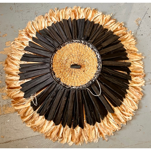 465 - Tribal Art Juju Feather Headdress 75cms Diameter.