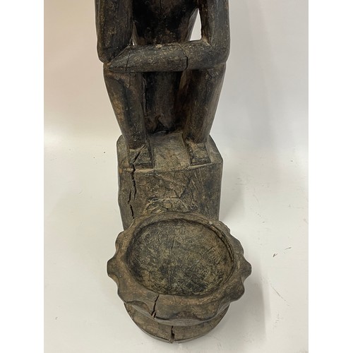 467 - Antique Seated Figure Possibly Bulul 48cms High