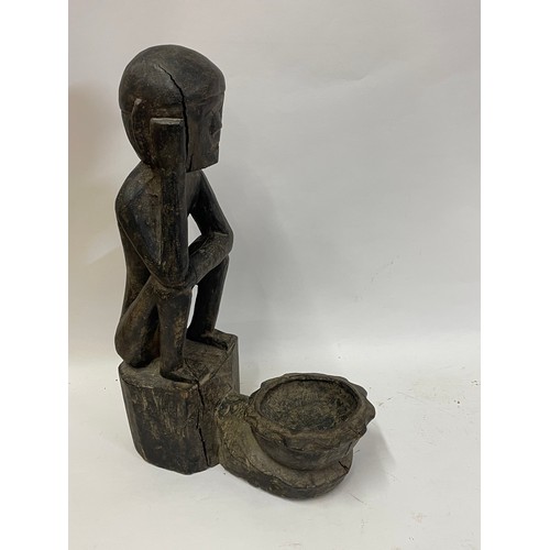 467 - Antique Seated Figure Possibly Bulul 48cms High