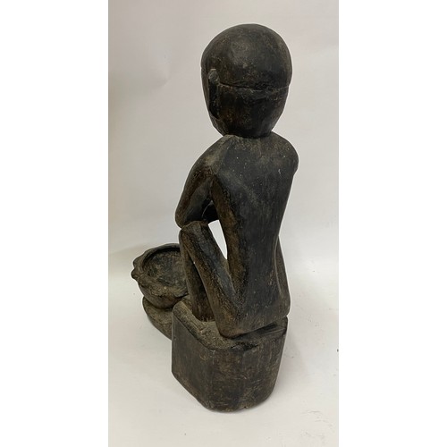 467 - Antique Seated Figure Possibly Bulul 48cms High