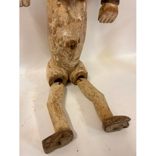 479 - Tribal Wood Puppet Figure With Articulated Limbs 58cm x 29cm.