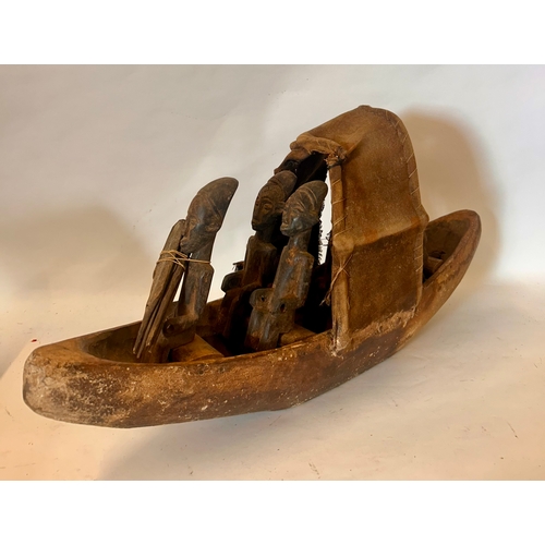 486 - Tribal Art Fishing Funerary Boat x 34cm.